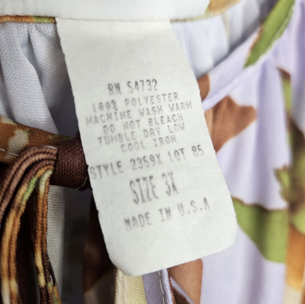 Vintage Castle Harbor muumuu lilac Hawaiin Dress flowers Sz 3X - Picture 5 of 5